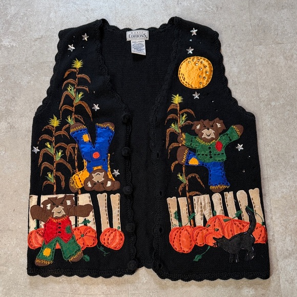 vintage Sweaters - Halloween Theme Sweater Vest Size Small